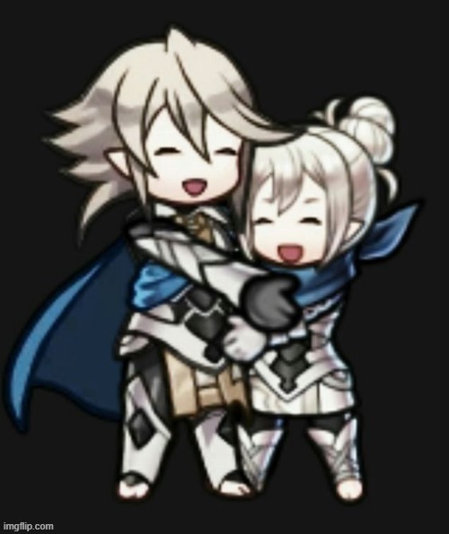 Corrin and Kana hugging | image tagged in corrin and kana hugging | made w/ Imgflip meme maker