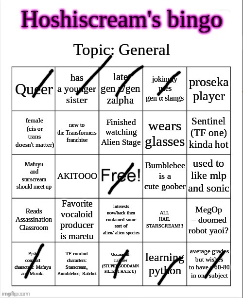 Can't win em all. I love bingos tho | image tagged in hoshiscream bingo | made w/ Imgflip meme maker