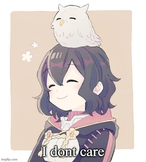 Wholesome Morgan | I dont care | image tagged in wholesome morgan | made w/ Imgflip meme maker