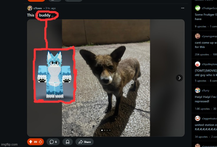 uh... | image tagged in furry,kemono,fox,cartoon,soundalikes,why are you reading the tags | made w/ Imgflip meme maker