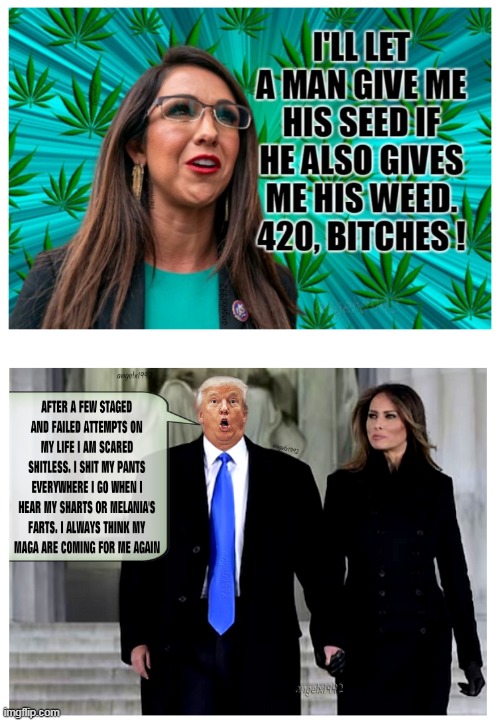 image tagged in lauren boebert,donald trump is an idiot,clown car republicans,cannabis,marijuana,donald trump the clown | made w/ Imgflip meme maker