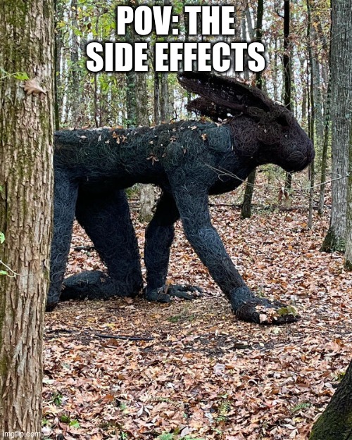 Side effects | POV: THE SIDE EFFECTS | image tagged in side effects | made w/ Imgflip meme maker