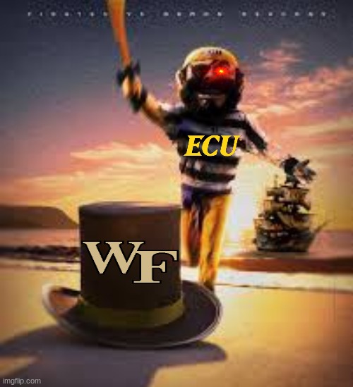 ECU vs Wake Forest meme | image tagged in college football,memes,funny memes,hahaha,pirate,wake up | made w/ Imgflip meme maker