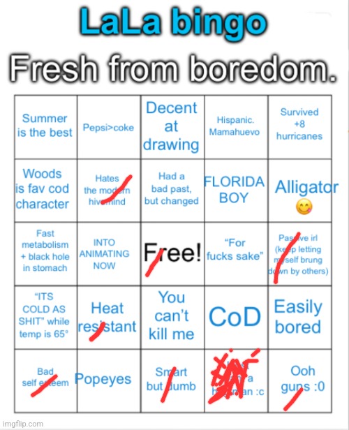 Another LaLa bingo | image tagged in another lala bingo | made w/ Imgflip meme maker