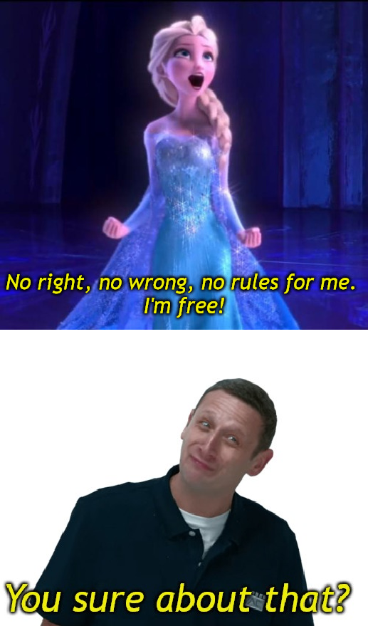 High Quality I'm free! You Sure About That? Elsa and Tim Robinson Blank Meme Template