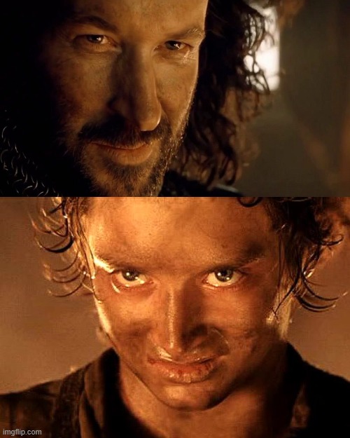 Isildur and Frodo | image tagged in evil frodo,lord of the rings | made w/ Imgflip meme maker