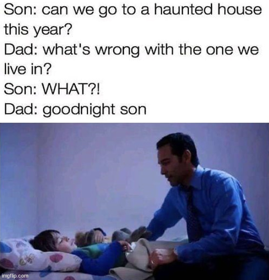 Haunted house | image tagged in dark humor | made w/ Imgflip meme maker