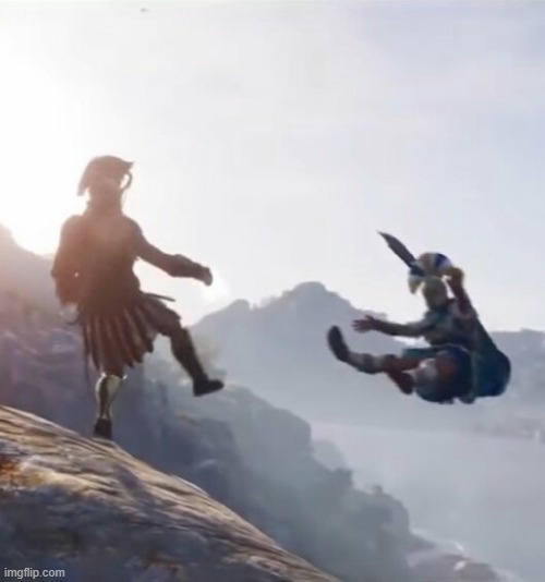 Ac odyssey sparta kick Blank Meme Template