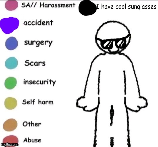 Pain chart | I have cool sunglasses | image tagged in pain chart | made w/ Imgflip meme maker