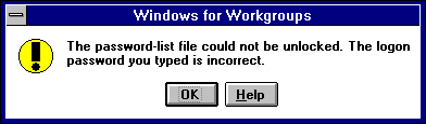 Windows 3.x password warning Blank Meme Template