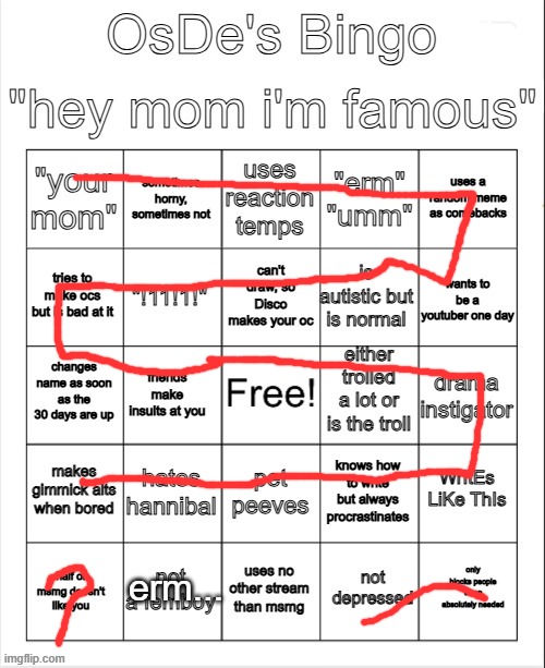 OsDe's Bingo | erm... | image tagged in osde's bingo | made w/ Imgflip meme maker