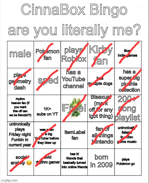 hey I got bingo | image tagged in cinnabox bingo | made w/ Imgflip meme maker