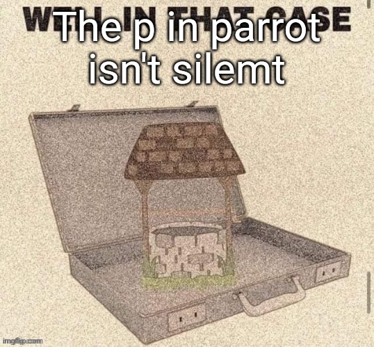 The p in parrot isn't silemt | made w/ Imgflip meme maker