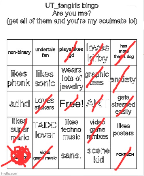 UT_fangirls bingo | image tagged in ut_fangirls bingo | made w/ Imgflip meme maker