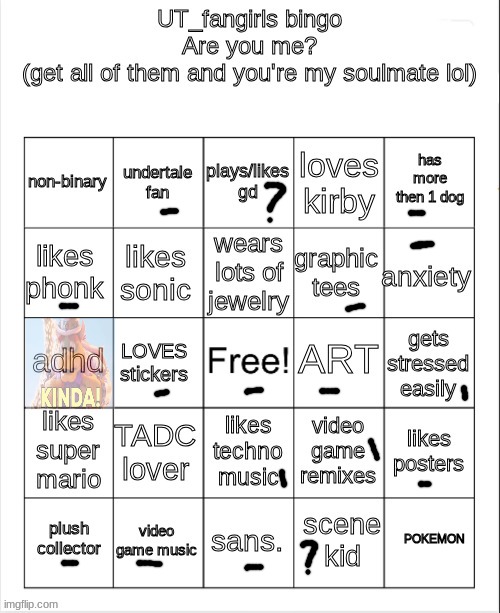 UT_fangirls bingo | image tagged in ut_fangirls bingo | made w/ Imgflip meme maker