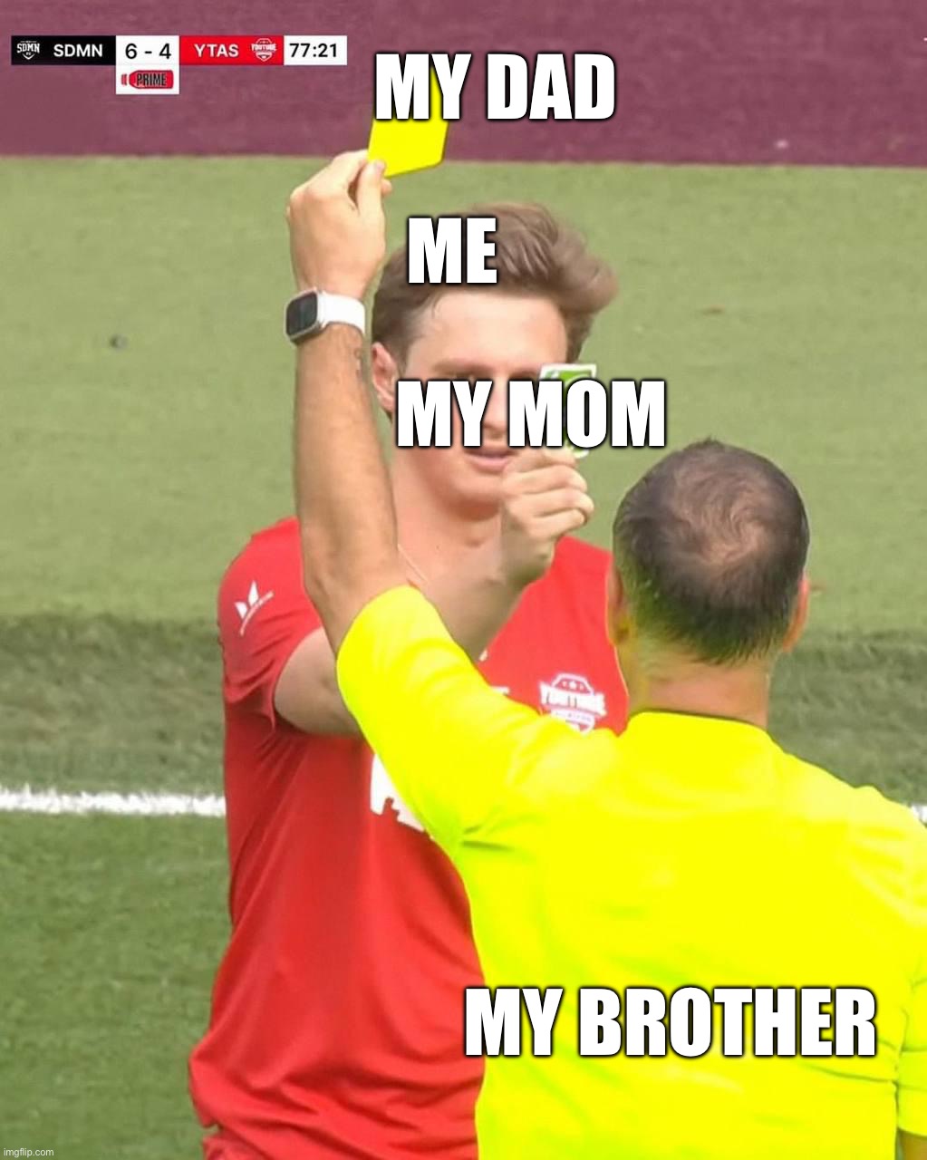 When i punch my brother | MY DAD          ME                     MY MOM; MY BROTHER | image tagged in max fosh uno reverse | made w/ Imgflip meme maker