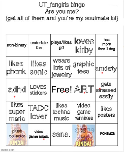 UT_fangirls bingo | image tagged in ut_fangirls bingo | made w/ Imgflip meme maker