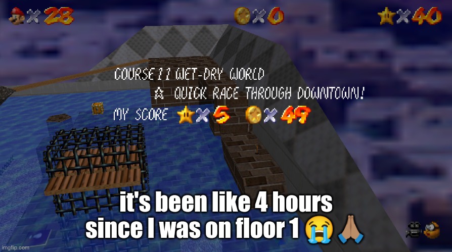 it's been like 4 hours since I was on floor 1 😭🙏🏽 | made w/ Imgflip meme maker