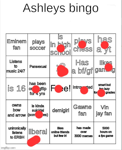 no bingo | image tagged in ashley's bingo | made w/ Imgflip meme maker