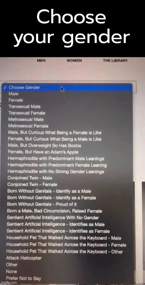 Choose your gender | made w/ Imgflip meme maker