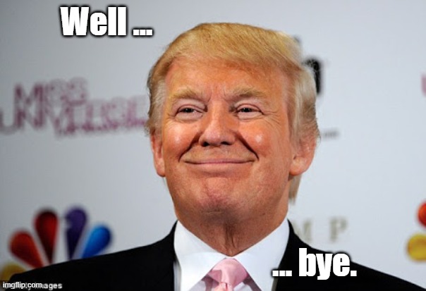 Donald trump approves | Well … … bye. | image tagged in donald trump approves | made w/ Imgflip meme maker