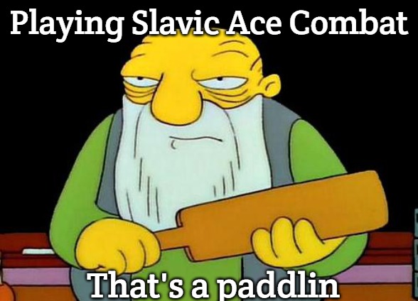 That's a paddlin' Meme | Playing Slavic Ace Combat; That's a paddlin | image tagged in memes,that's a paddlin',slavic ace combat | made w/ Imgflip meme maker