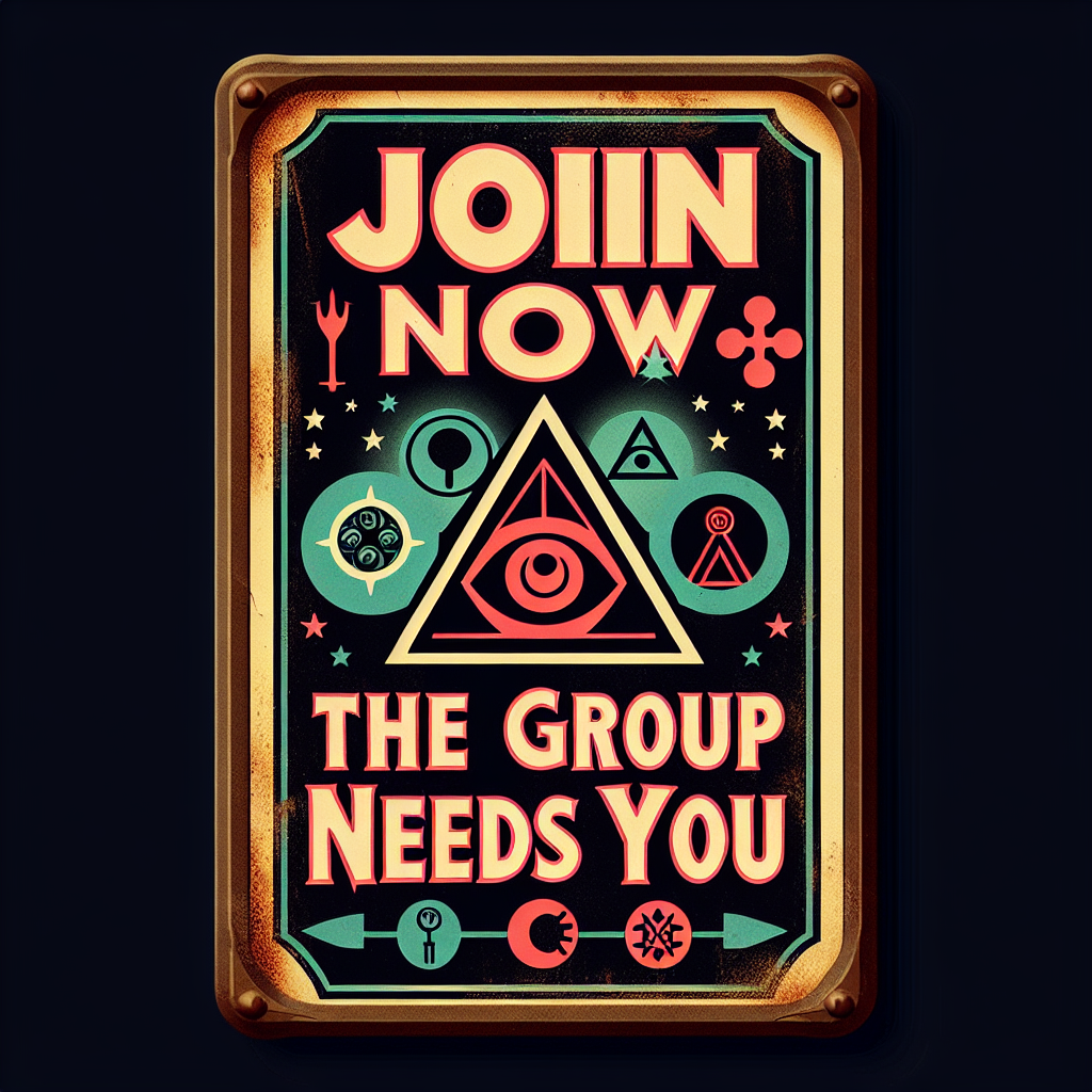 sign of join now, the cult needs you Blank Meme Template