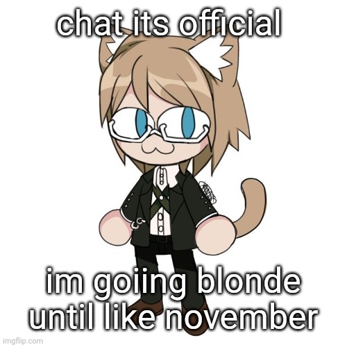 Byakannyuuu | chat its official; im goiing blonde until like november | image tagged in byakannyuuu | made w/ Imgflip meme maker