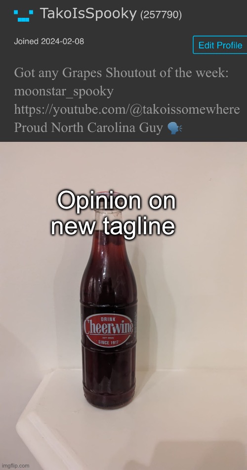 Opinion on new tagline | image tagged in cheerwine | made w/ Imgflip meme maker