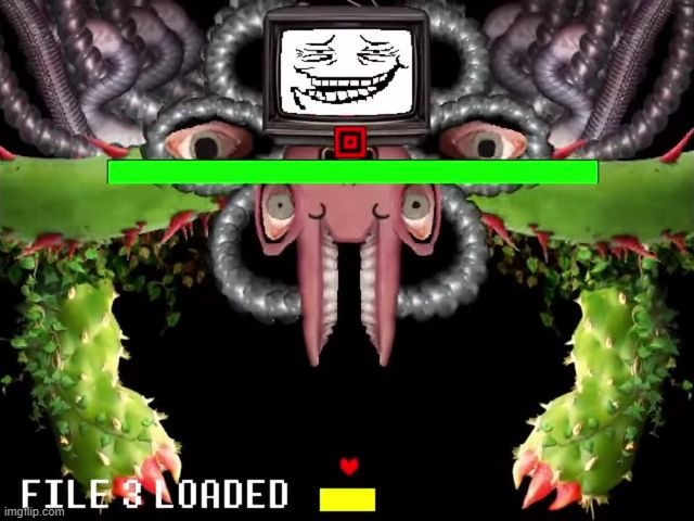Omega Flowey Troll Face | image tagged in omega flowey troll face | made w/ Imgflip meme maker