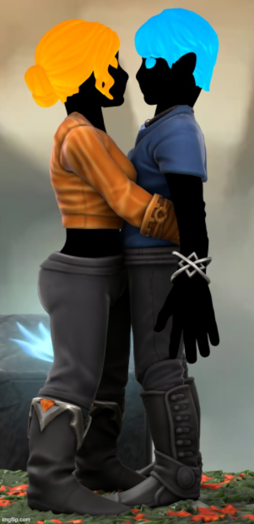 testing my capability of making hugging poses | image tagged in hero forge | made w/ Imgflip meme maker