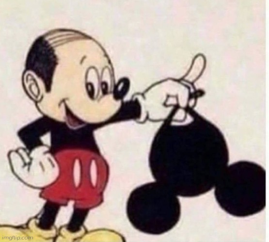 Mickey his hair reveal ahh | image tagged in cursed mickey mouse | made w/ Imgflip meme maker