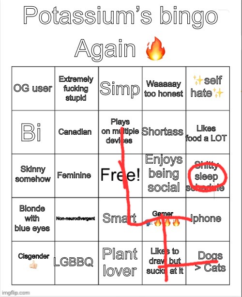 naww | image tagged in potassium bingo v4 | made w/ Imgflip meme maker