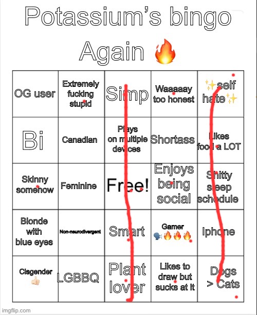 Potassium Bingo V4 | image tagged in potassium bingo v4 | made w/ Imgflip meme maker