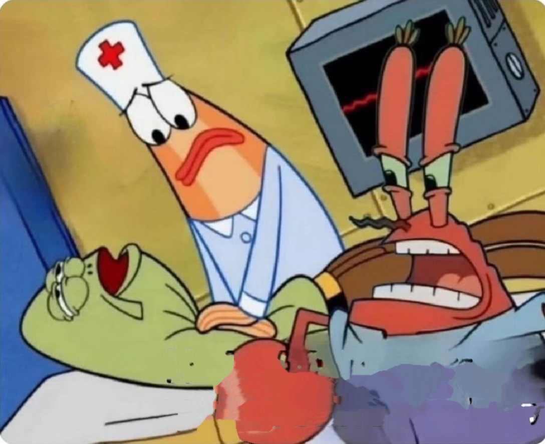 High Quality Mr Krabs don't let him die I need him Blank Meme Template