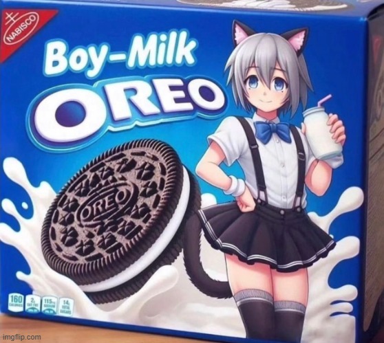 im interested /j | image tagged in boy-milk oreo | made w/ Imgflip meme maker