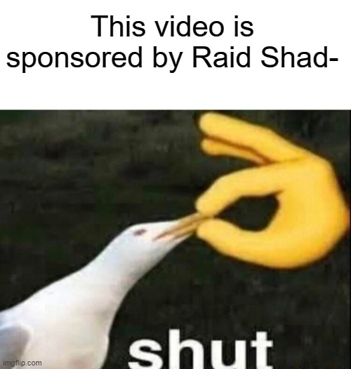 This video is sponsored by Raid Shad- | image tagged in blank white template,shut | made w/ Imgflip meme maker