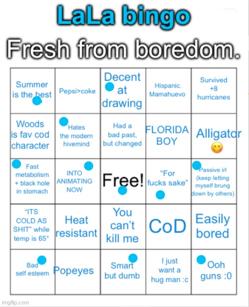 Another LaLa bingo | image tagged in another lala bingo | made w/ Imgflip meme maker