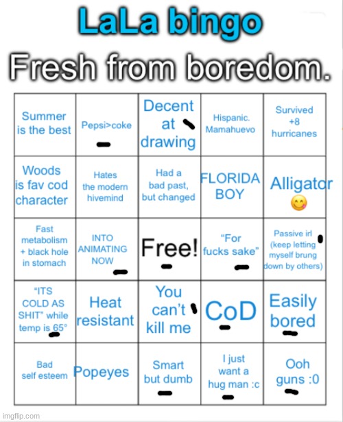 Another LaLa bingo | image tagged in another lala bingo | made w/ Imgflip meme maker