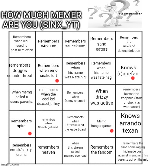 Sinx_yt's msmg bingo | image tagged in sinx_yt's msmg bingo | made w/ Imgflip meme maker