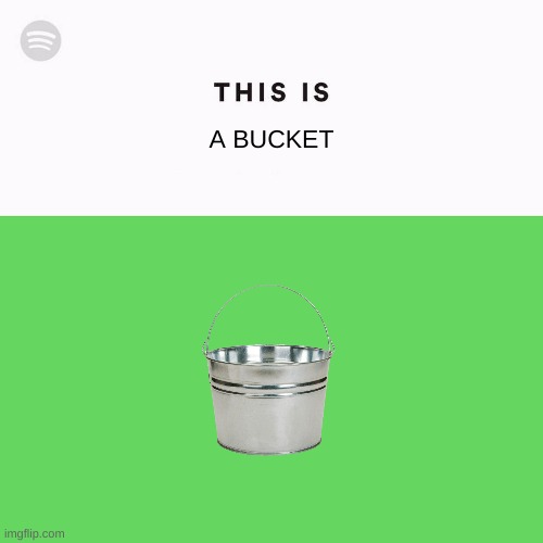 Spotify This Is | A BUCKET | image tagged in spotify this is | made w/ Imgflip meme maker