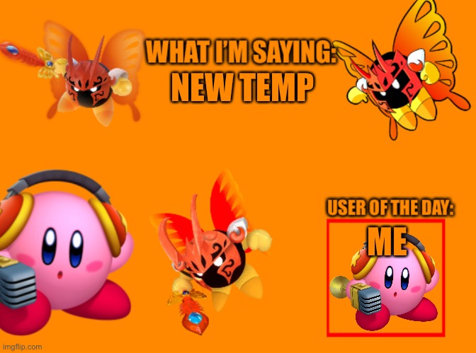 Spooky_Kirbeeee Announcement temp (MORPHO KNIGHT!!!!) | NEW TEMP; ME | image tagged in spooky_kirbeeee announcement temp morpho knight | made w/ Imgflip meme maker