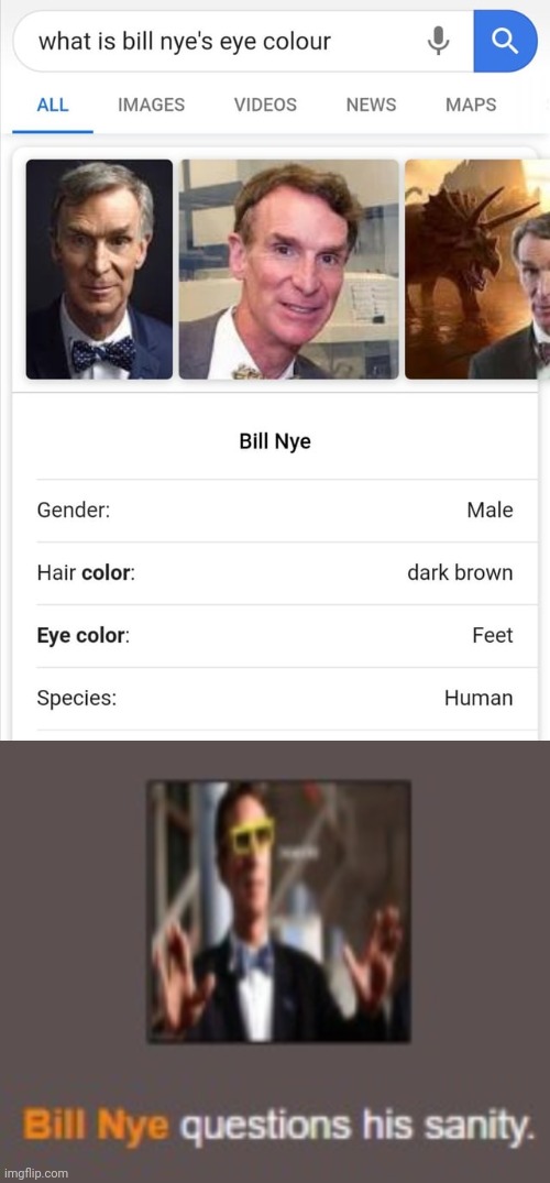 "Feet" | image tagged in bill nye questions his sanity,bill nye,feet,you had one job,memes,eyes | made w/ Imgflip meme maker