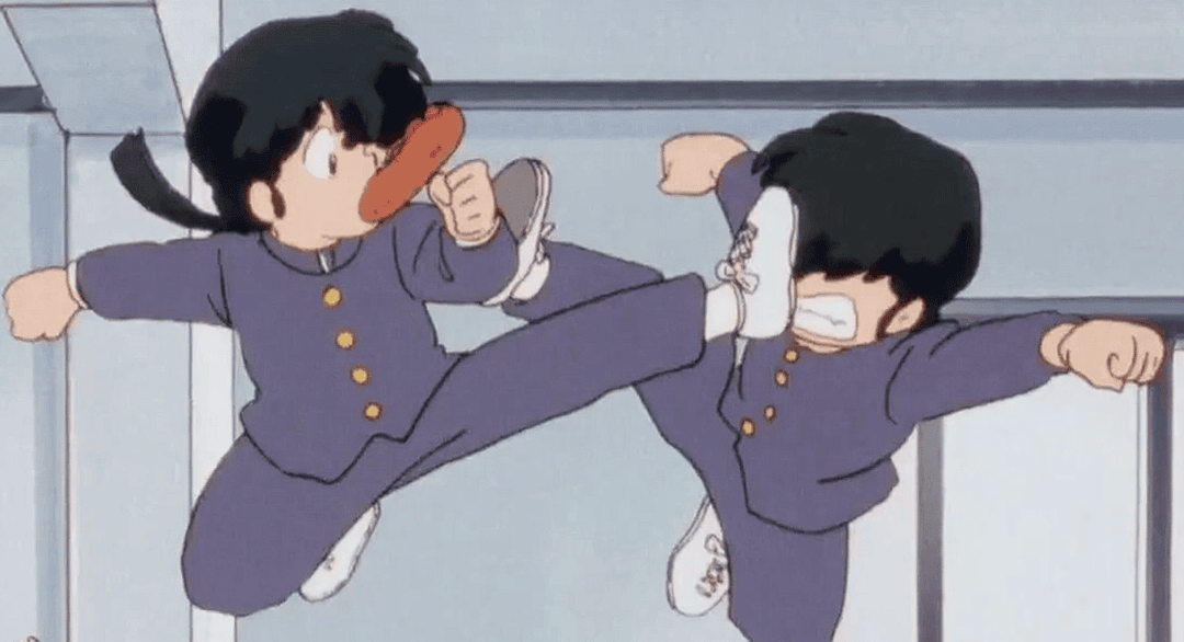 Ranma 1/2 Kick Blank Meme Template