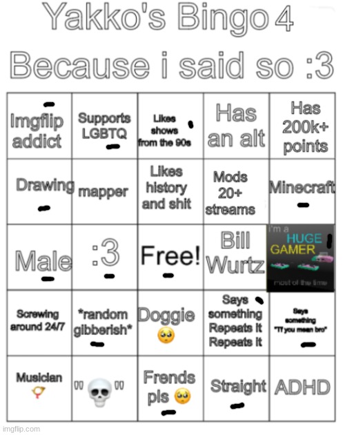 idfk | image tagged in yakko's bingo v4 | made w/ Imgflip meme maker