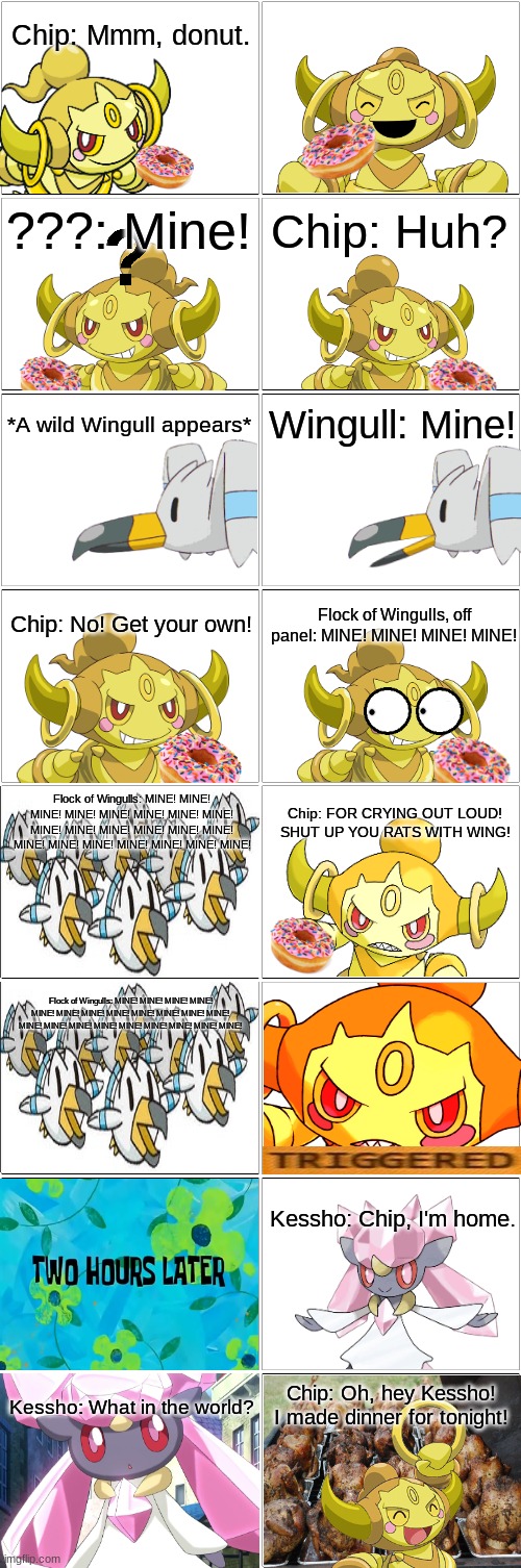 The 4 Mythicals: Chip's Wingull Problem.mp3 | image tagged in comic,kessho,chip,chip and kessho,wingull,the 4 mythicals | made w/ Imgflip meme maker