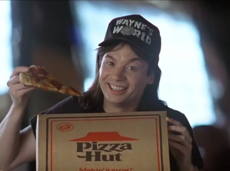 High Quality Wayne's World meets Pizza Hut Blank Meme Template