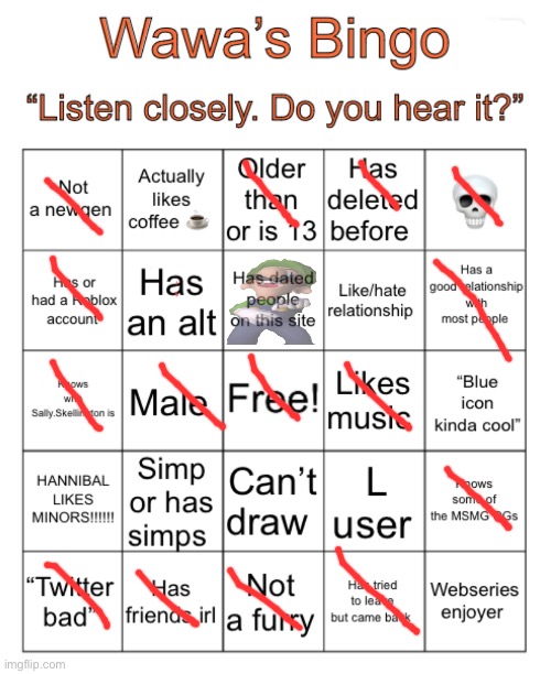 Wawa’s Bingo | image tagged in wawa s bingo | made w/ Imgflip meme maker