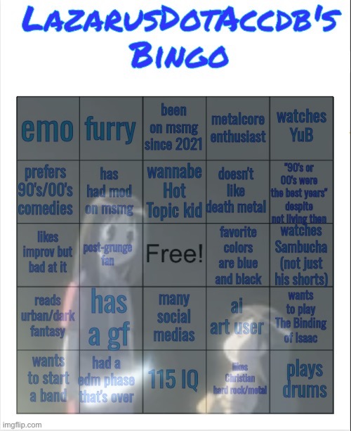 Lazarus bingo | image tagged in lazarus bingo | made w/ Imgflip meme maker