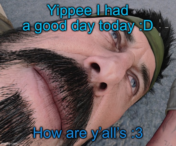 Woody woods | Yippee I had a good day today :D; How are y’all’s :3 | image tagged in woody woods | made w/ Imgflip meme maker